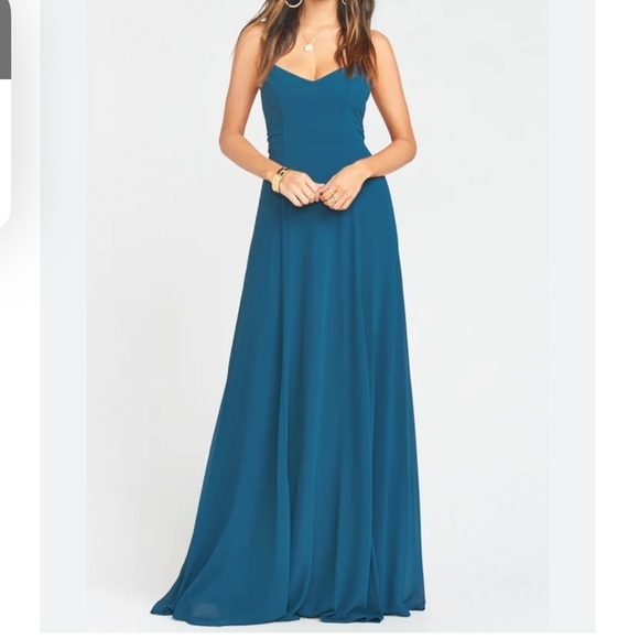 Show Me Your MuMu Godshaw Goddess Gown Size XS in Deep Jade Chiffon - Picture 1 of 13